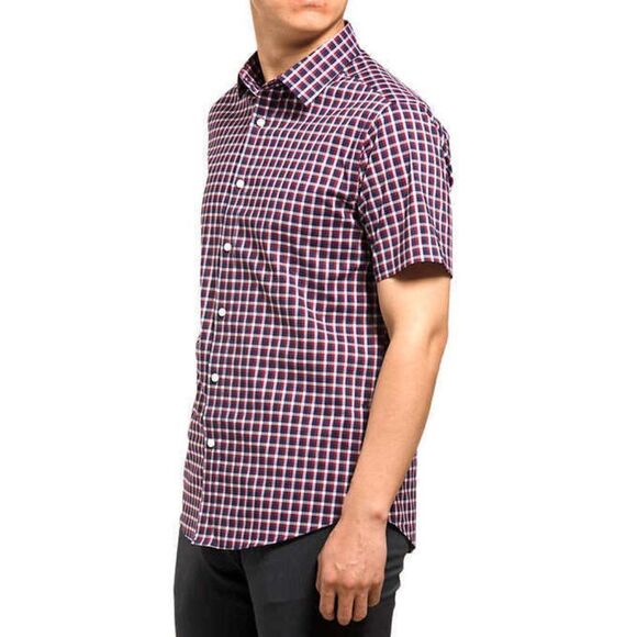 Lucky Brand Men’s Short Sleeve Red Plaid Shirt Size M (15-15 1/2) - Picture 2 of 5